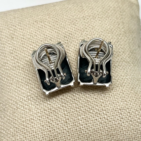 David Yurman Cigar Band Earrings 925/14K Gold - Picture 6 of 9